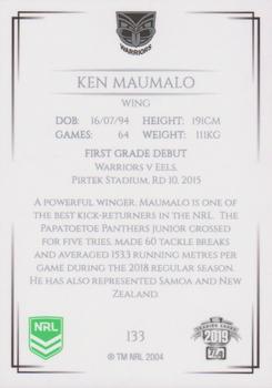 2019 NRL Elite #133 Ken Maumalo Back